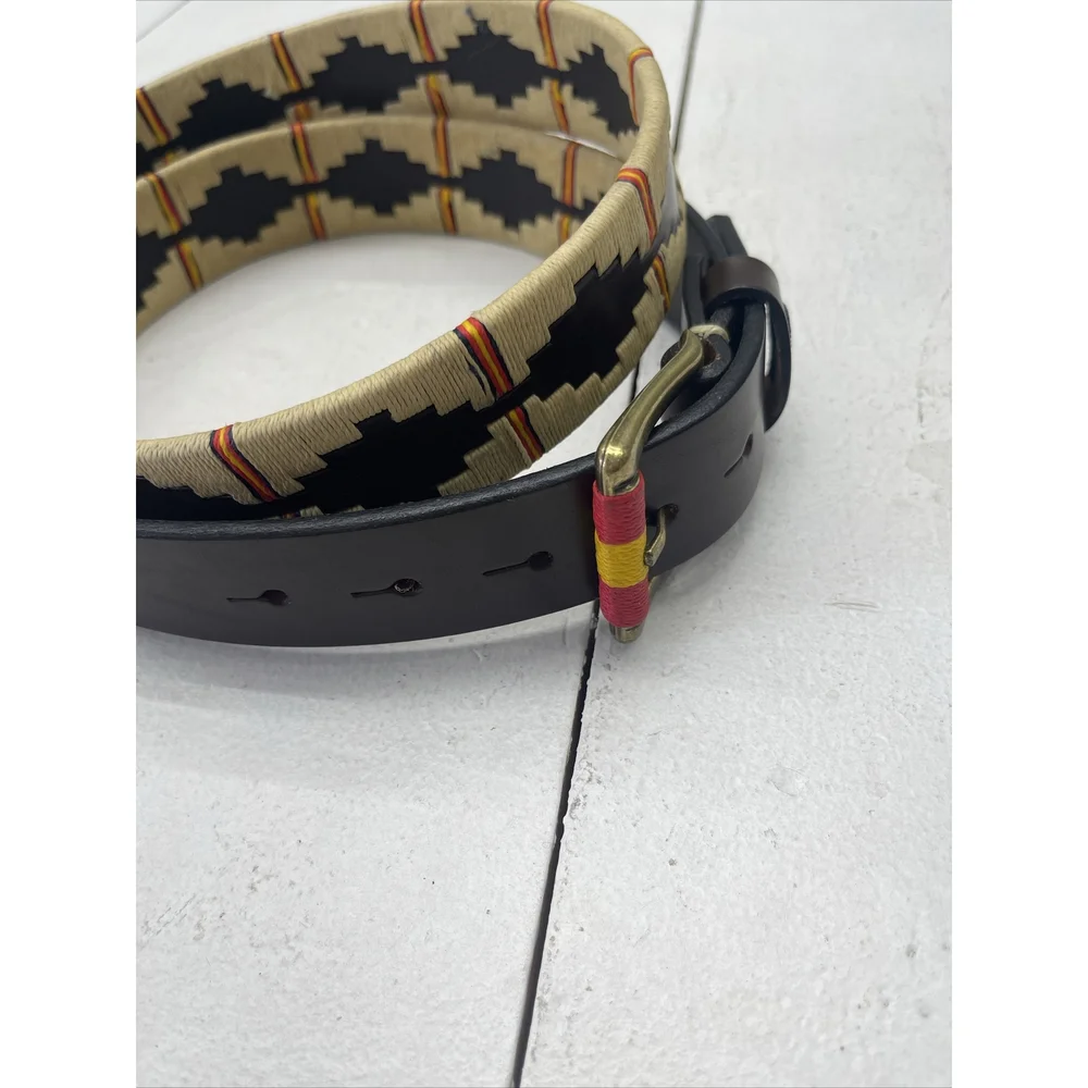 Old Ombu Belt Adults Size 110 43” XL Pampa Leather Tan Wax Thread Western Cowboy